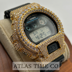 VVS1 Moissanite G-Shock DW6900-1V Watch - GRA CERTIFIED