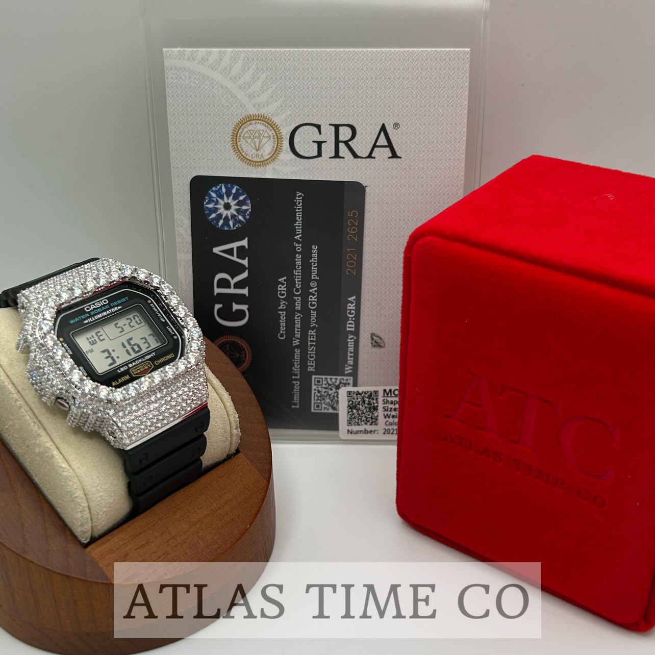 VVS1 Moissanite G-Shock DW-5600UE Watch - GRA CERTIFIED