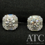 Square VVS1 10mm Moissanite Earrings GRA CERTIFIED - 925 Sterling Silver