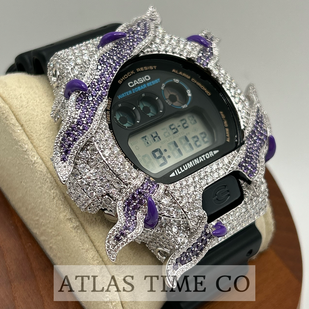 VVS1 Moissanite G-Shock ENAMEL SERIES (PURPLE) DW6900-1V Watch - GRA CERTIFIED