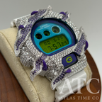 VVS1 Moissanite G-Shock DW6900RCS-7 Watch - GRA CERTIFIED