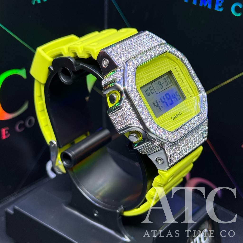 VVS1 Moissanite G-Shock DW5600GL-9DR "Lucky Drop" Watch - GRA CERTIFIED