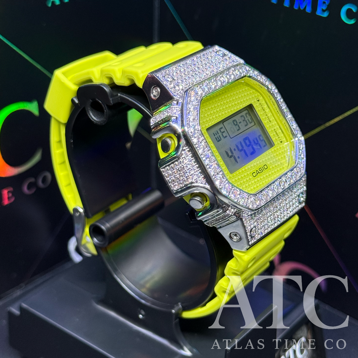 VVS1 Moissanite G-Shock DW5600GL-9DR "Lucky Drop" Watch - GRA CERTIFIED