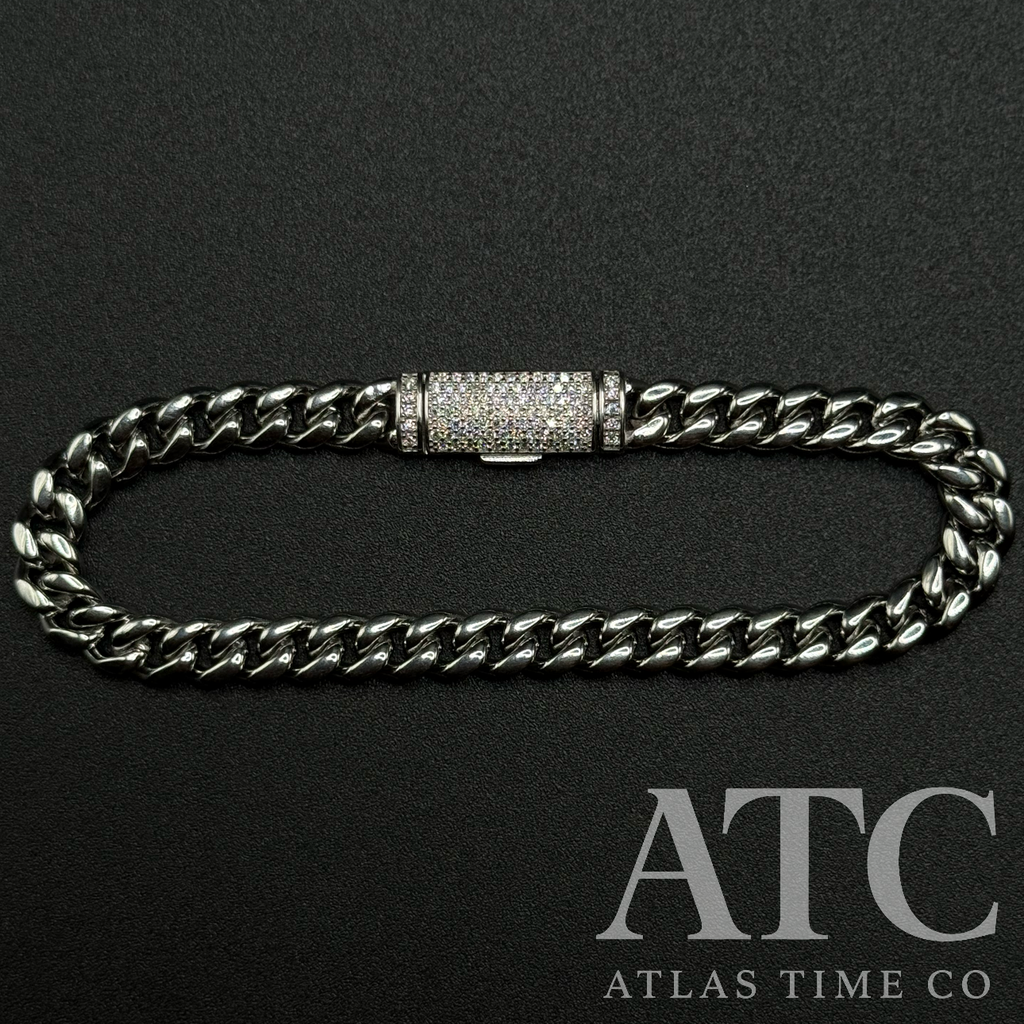 6MM VVS1 Moissanite Cuban Link Bracelet GRA CERTIFIED - 316L Stainless Steel