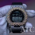 VVS1 Moissanite G-Shock DW6900-1V Watch - GRA CERTIFIED