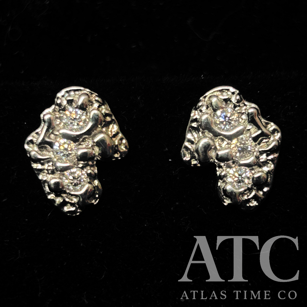 Nugget VVS1 Moissanite 12mm Earrings GRA CERTIFIED - 925 Sterling Silver