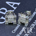 Square VVS1 8.5mm Moissanite Earrings GRA CERTIFIED - 925 Sterling Silver