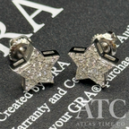 Star VVS1 10mm Moissanite Earrings GRA CERTIFIED - 925 Sterling Silver