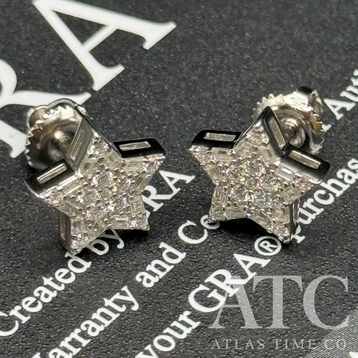 Star VVS1 10mm Moissanite Earrings GRA CERTIFIED - 925 Sterling Silver