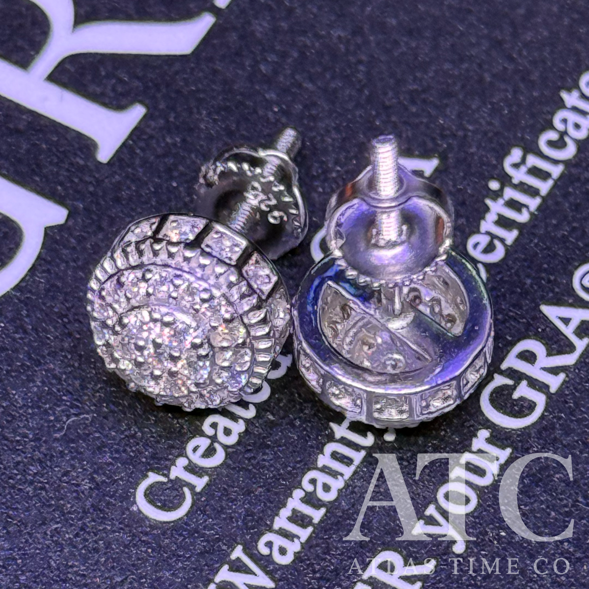 3D Round VVS1 8mm Moissanite Earrings GRA CERTIFIED - 925 Sterling Silver
