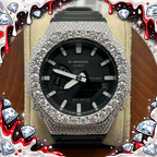 VVS1 Moissanite G-Shock GA-2100-1AER Watch - GRA CERTIFIED