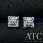 Square VVS1 8.5mm Moissanite Earrings GRA CERTIFIED - 925 Sterling Silver