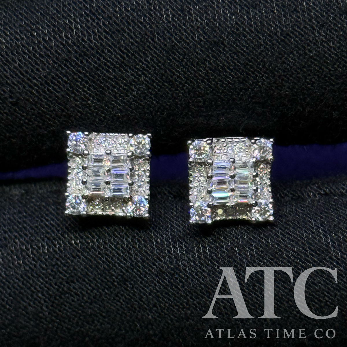 Square VVS1 8.5mm Moissanite Earrings GRA CERTIFIED - 925 Sterling Silver