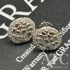 Round Nugget VVS1 10mm Moissanite Earrings GRA CERTIFIED - 925 Sterling Silver