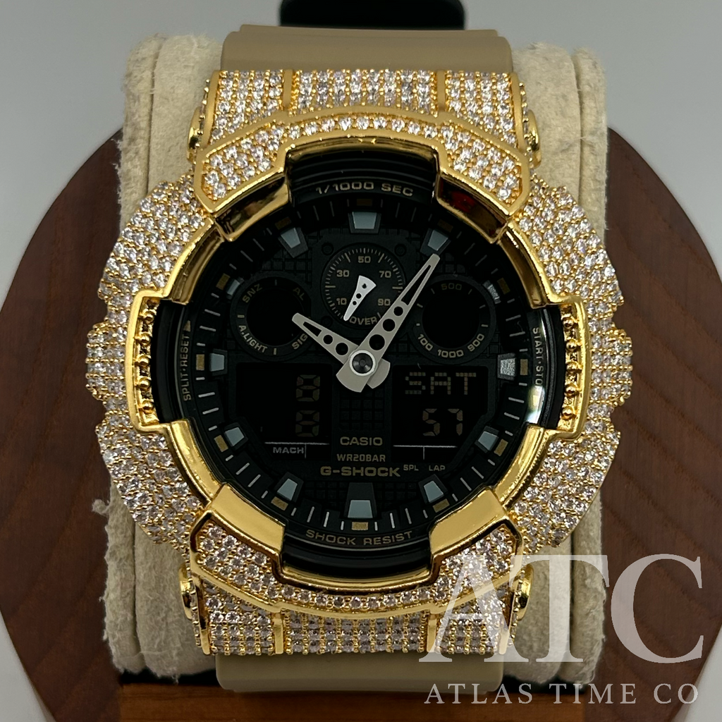 VVS1 Moissanite G-Shock GA100LA8 Watch - GRA CERTIFIED