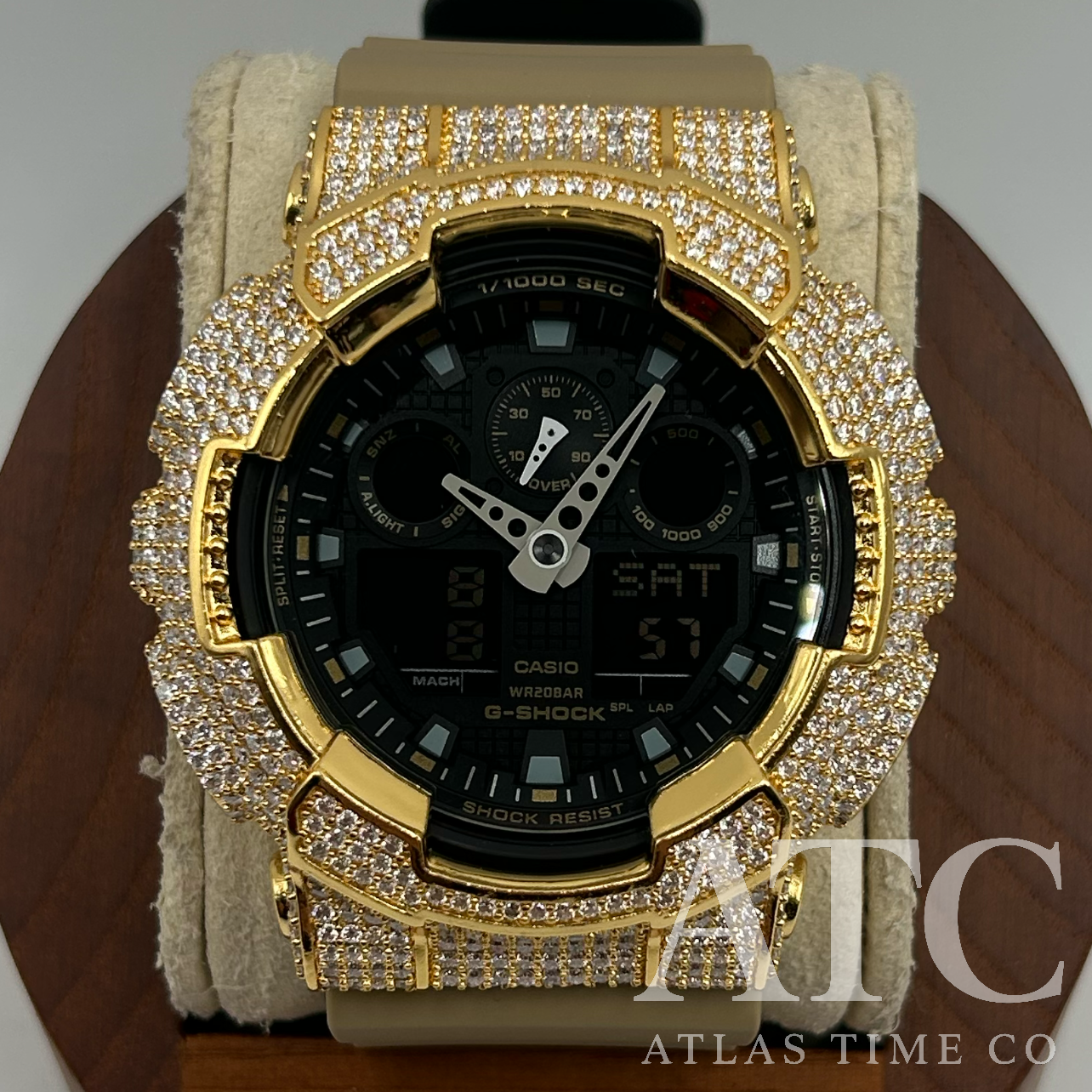 VVS1 Moissanite G-Shock GA100LA8 Watch - GRA CERTIFIED