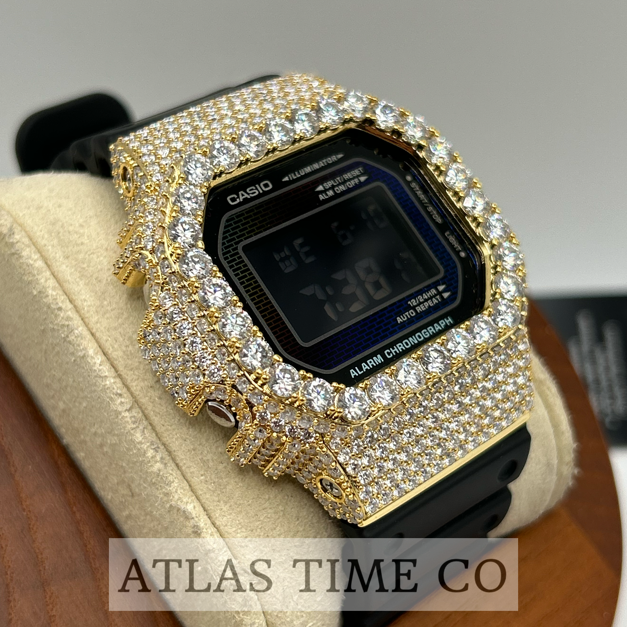 VVS1 Moissanite G-Shock DW-5600RW-1 Watch - GRA CERTIFIED