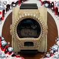 VVS1 Moissanite G-Shock DW6900-1V Watch - GRA CERTIFIED