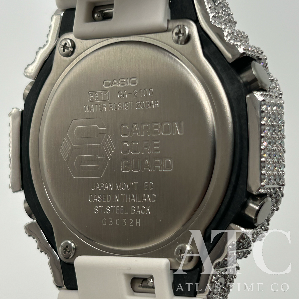 VVS1 Moissanite G-Shock GA-21007A Watch - GRA CERTIFIED