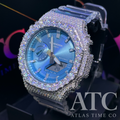 VVS1 Moissanite G-Shock GA-2100BM-7A2CR Watch - GRA CERTIFIED