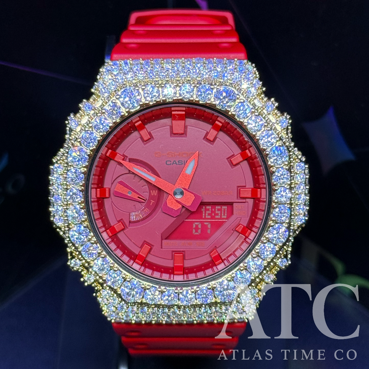 VVS1 Moissanite G-Shock GA-2100-4A Watch - GRA CERTIFIED