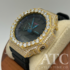 VVS1 Moissanite G-Shock GA-2100VB-1A Watch - GRA CERTIFIED
