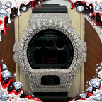 VVS1 Moissanite G-Shock DW6900MS-1 Watch - GRA CERTIFIED