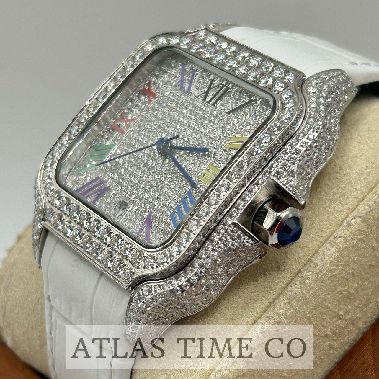 VVS1 Moissanite Ghost Series Stainless Steel Mechanical Watch - GRA CERTIFIED (White/Silver)