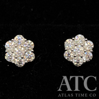 Honeycomb VVS1 Moissanite 7.6mm Earrings GRA CERTIFIED - 925 Sterling Silver