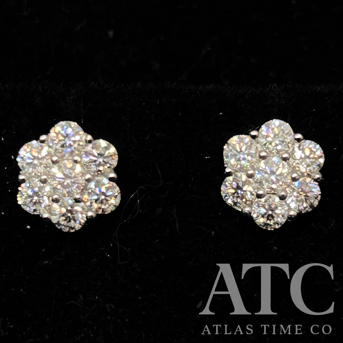 Honeycomb VVS1 Moissanite 7.6mm Earrings GRA CERTIFIED - 925 Sterling Silver