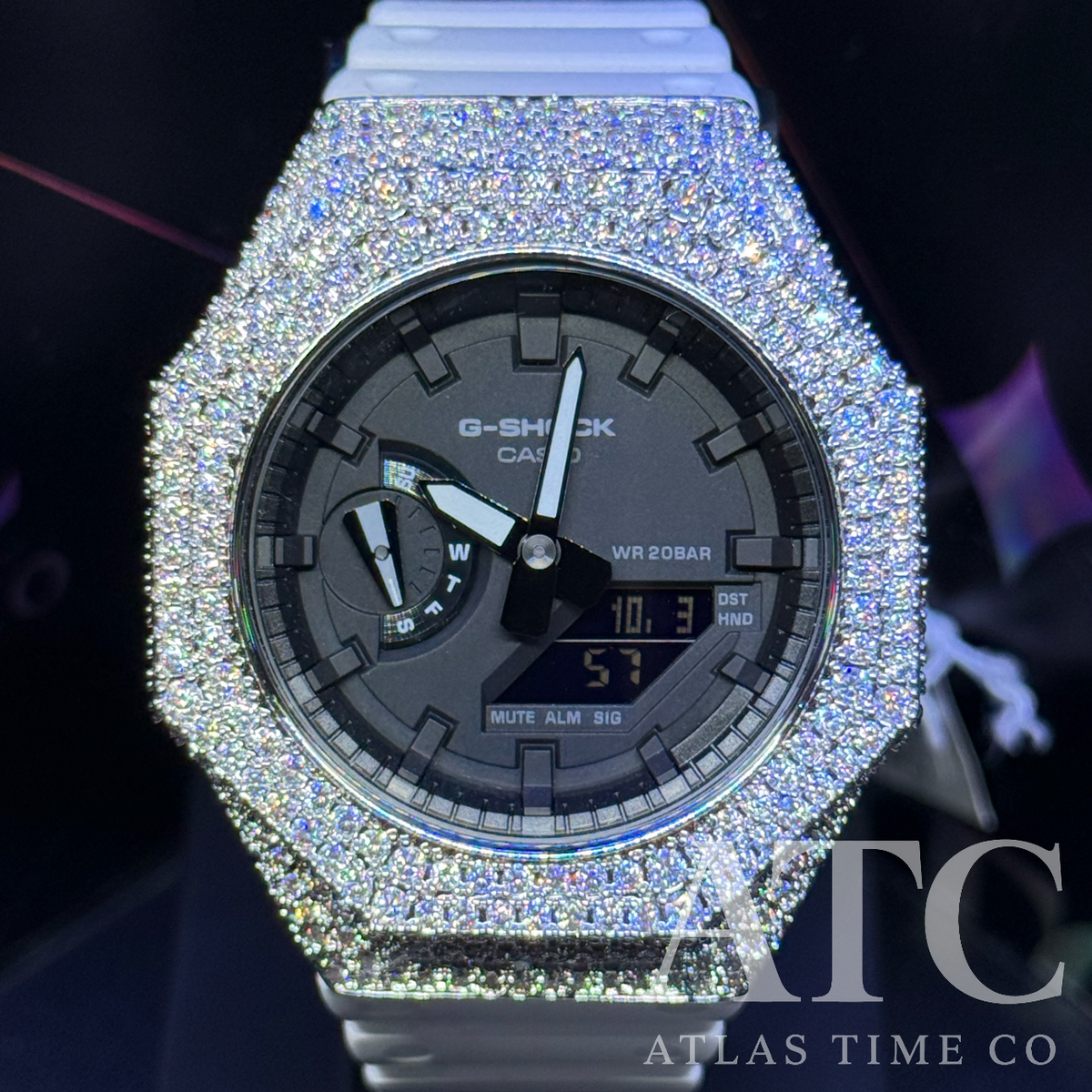 VVS1 Moissanite G-Shock GA-21007A Watch - GRA CERTIFIED