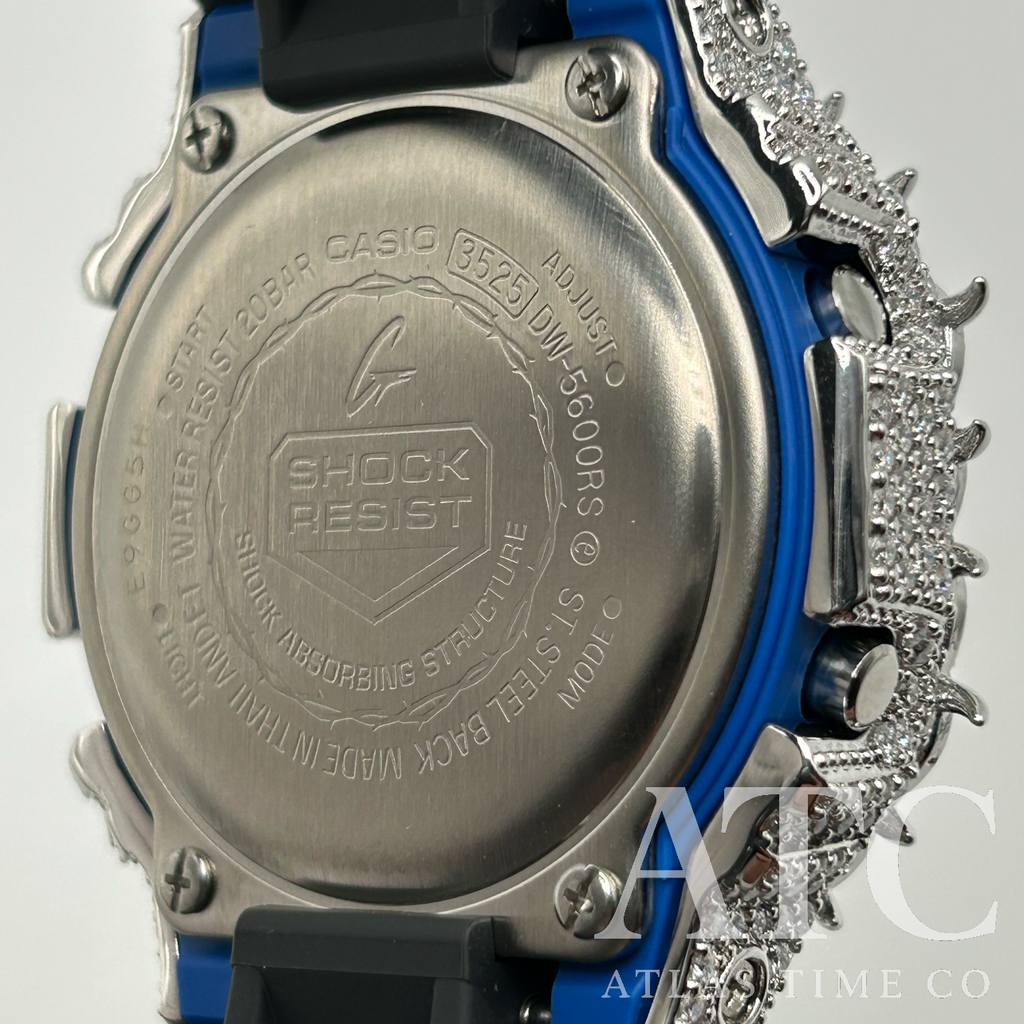 VVS1 Moissanite G-Shock DW-5600RS-8 Watch - GRA CERTIFIED