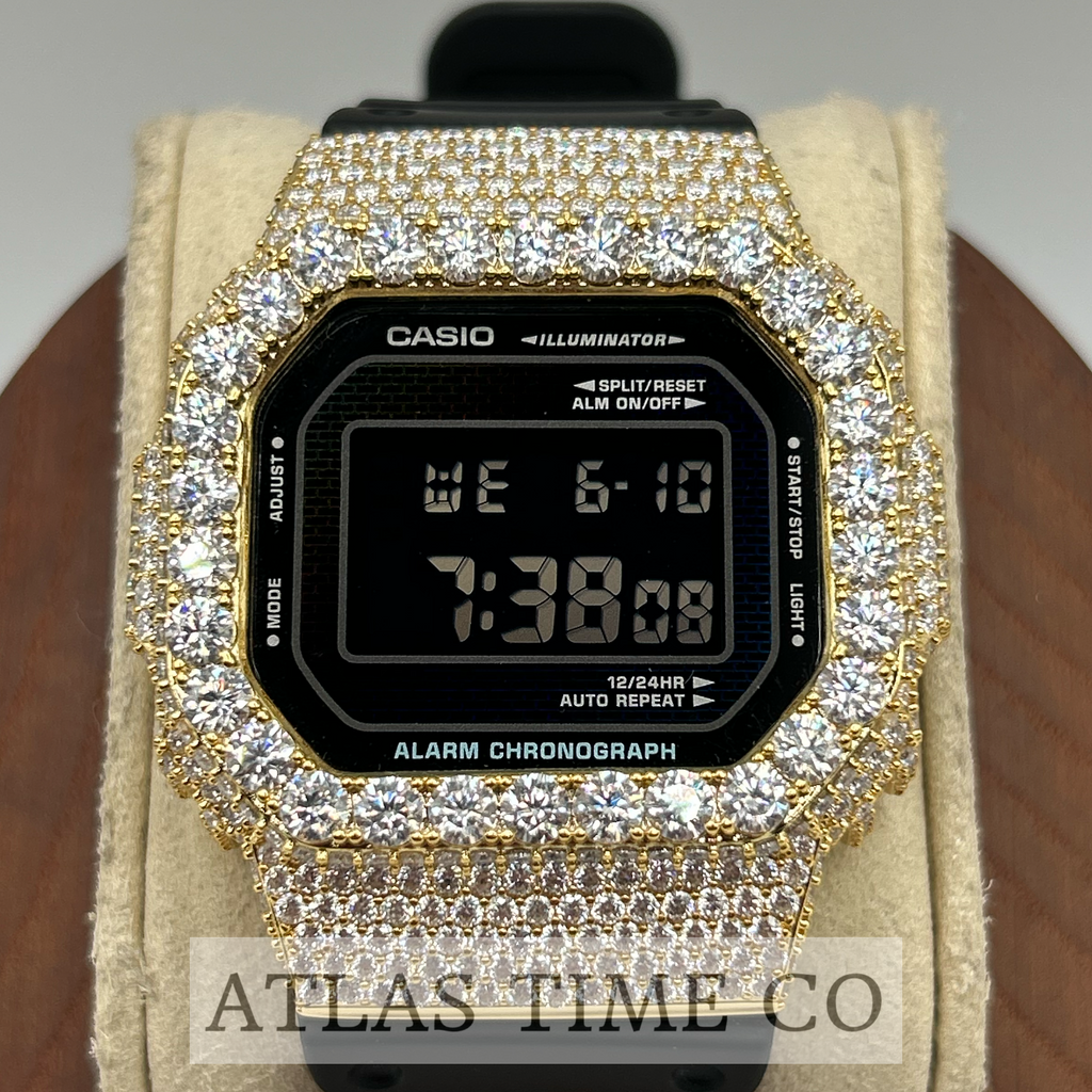 VVS1 Moissanite G-Shock DW-5600RW-1 Watch - GRA CERTIFIED