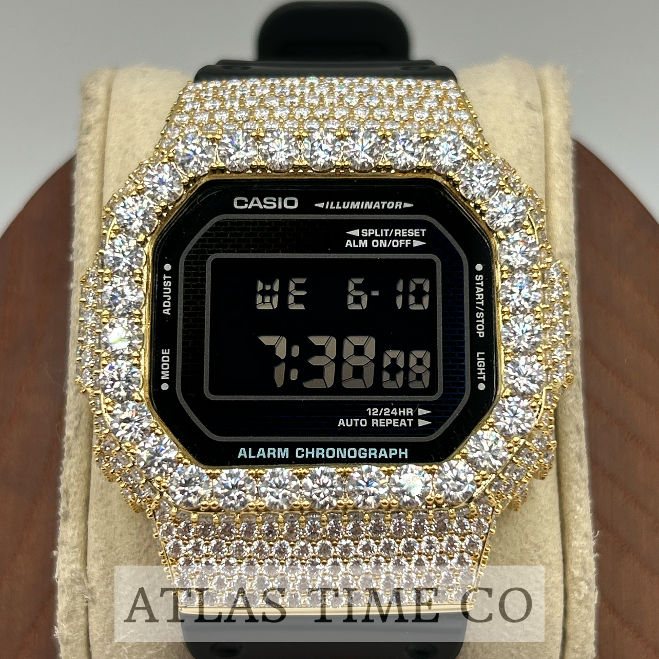 VVS1 Moissanite G-Shock DW-5600RW-1 Watch - GRA CERTIFIED
