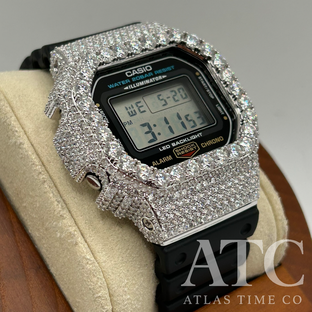 VVS1 Moissanite G-Shock DW-5600UE Watch - GRA CERTIFIED