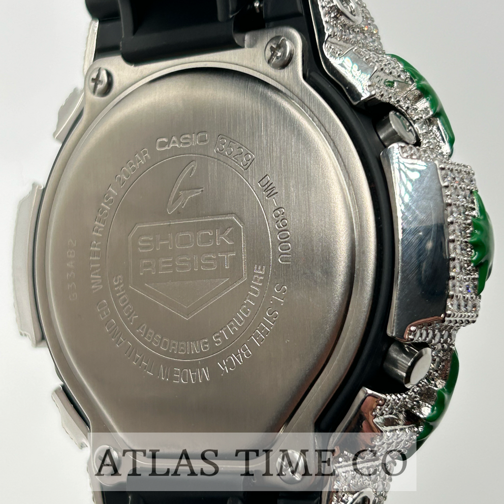 VVS1 Moissanite G-Shock ENAMEL SERIES (MAPLE LEAF) DW6900-1V Watch - GRA CERTIFIED