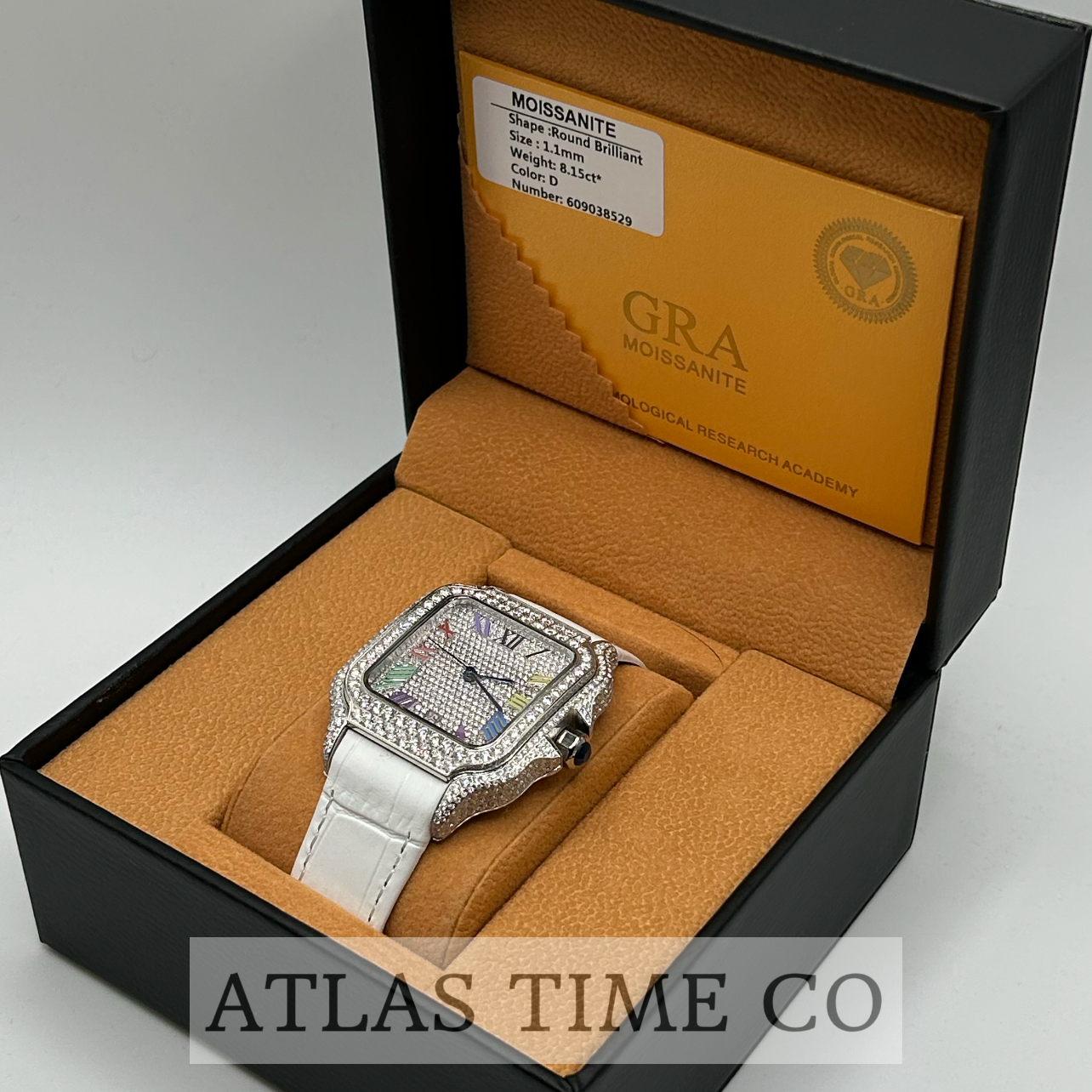 VVS1 Moissanite Ghost Series Stainless Steel Mechanical Watch - GRA CERTIFIED (White/Silver)