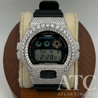 VVS1 Moissanite G-Shock DW6900-1V Watch - GRA CERTIFIED