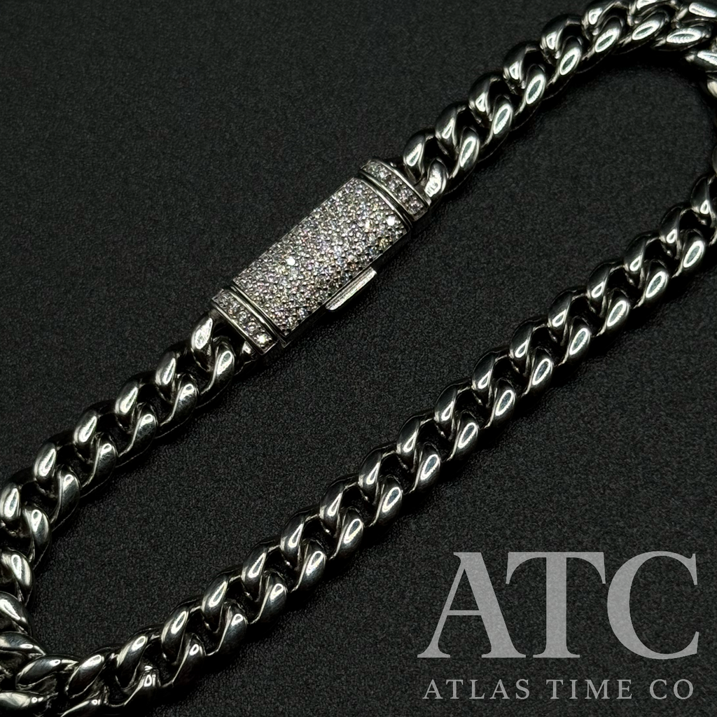 6MM VVS1 Moissanite Cuban Link Bracelet GRA CERTIFIED - 316L Stainless Steel