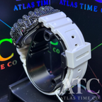 CZ Simulated Black Diamonds G-Shock GA-2100-7A7CR Watch - 5A Grade Cubic Zirconia