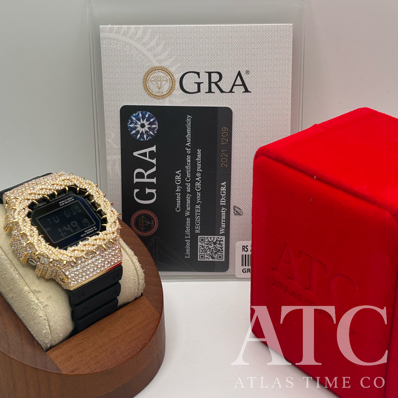 VVS1 Moissanite G-Shock DW-5600RW-1 Watch - GRA CERTIFIED