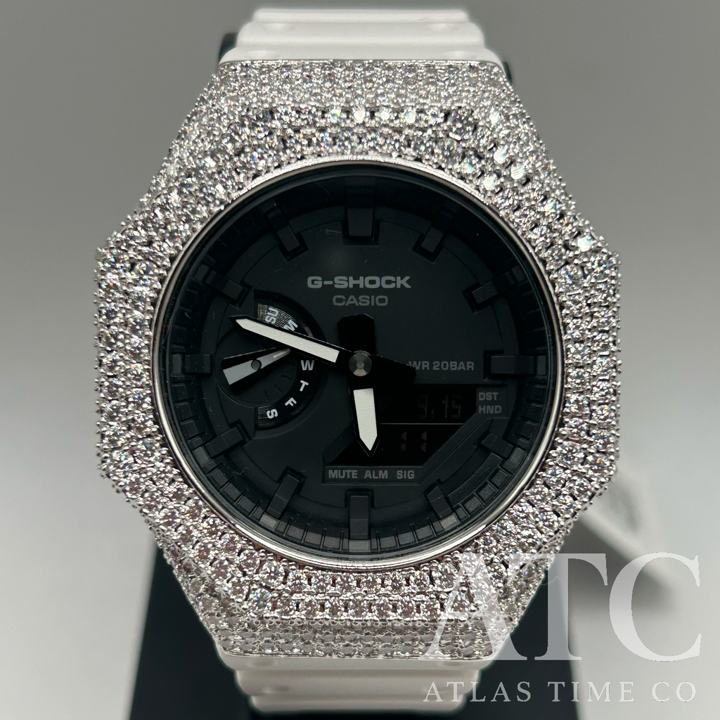 VVS1 Moissanite G-Shock GA-21007A Watch - GRA CERTIFIED