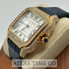 VVS1 Moissanite Atlas Time Co Imperium Stainless Steel Mechanical Watch - GRA CERTIFIED (Gold/Blue)