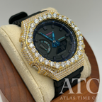 VVS1 Moissanite G-Shock GA-2100VB-1A Watch - GRA CERTIFIED