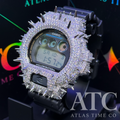 VVS1 Moissanite G-Shock Spikes DW6900-1V Watch - GRA CERTIFIED