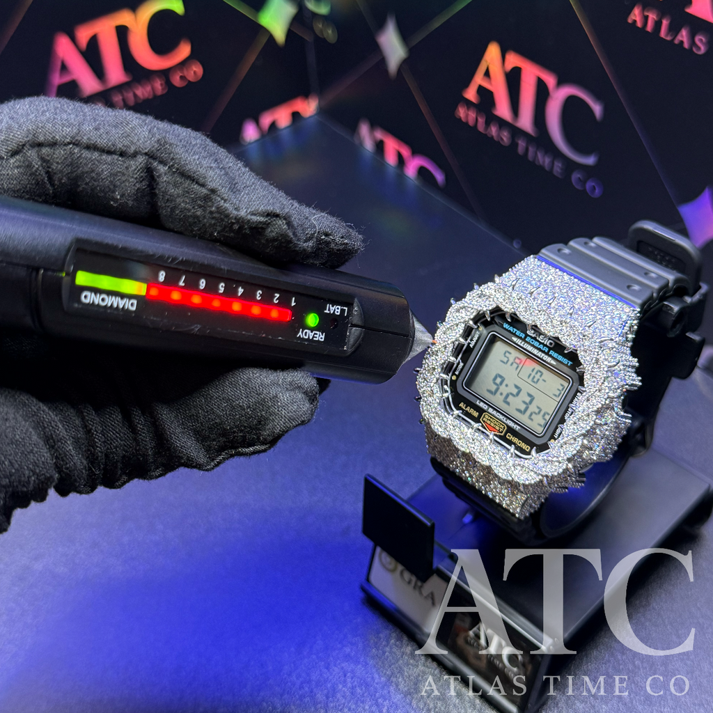 VVS1 Moissanite G-Shock DW-5600UE Watch - GRA CERTIFIED