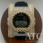 VVS1 Moissanite G-Shock DW6900-1V Watch - GRA CERTIFIED