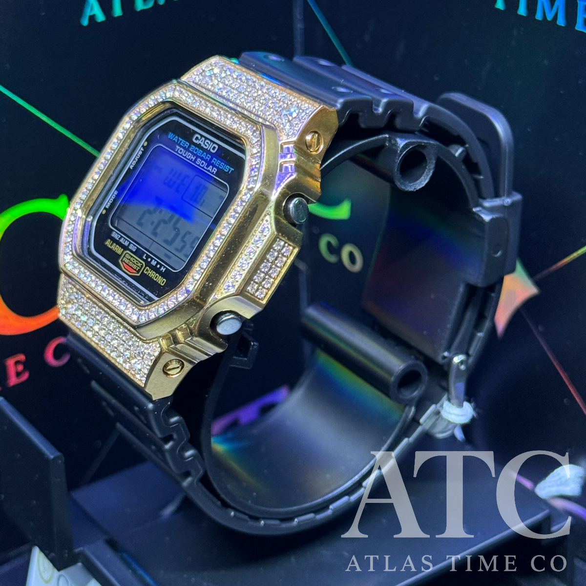 CZ Simulated Diamonds G-Shock G-5600UE Watch - 5A Grade Cubic Zirconia