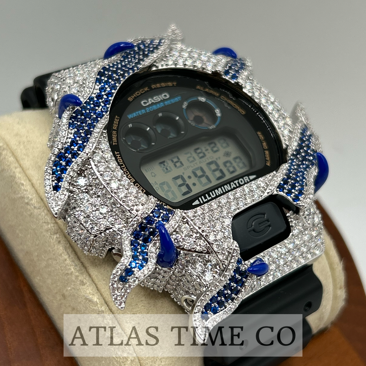 VVS1 Moissanite G-Shock ENAMEL SERIES (BLUE) DW6900-1V Watch - GRA CERTIFIED