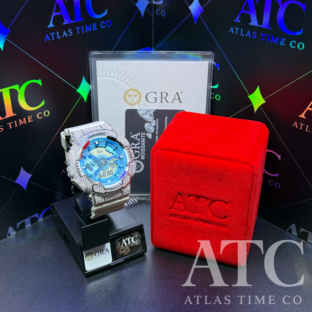 VVS1 Moissanite G-Shock GA-110AS-5A Watch - GRA CERTIFIED